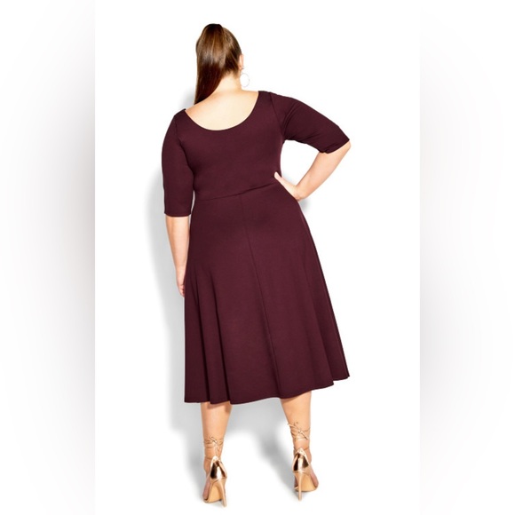 City chic cute girl dress Merlot 18 W NWT - Picture 2 of 6